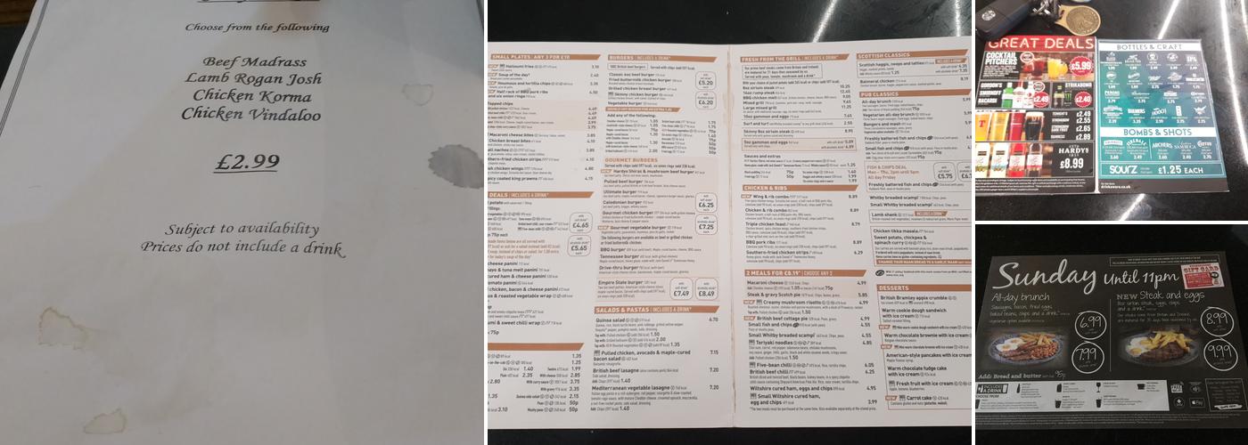 The Carrick Stone - JD Wetherspoon Menu