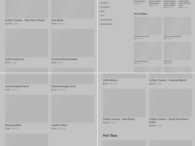 Starbucks Menu