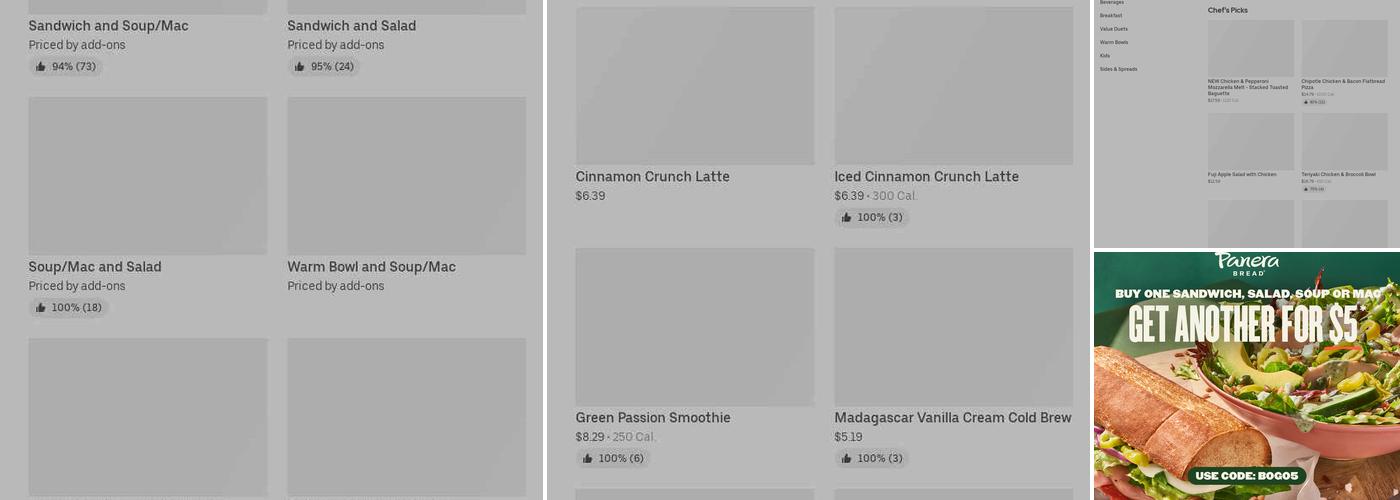 Panera Bread Menu