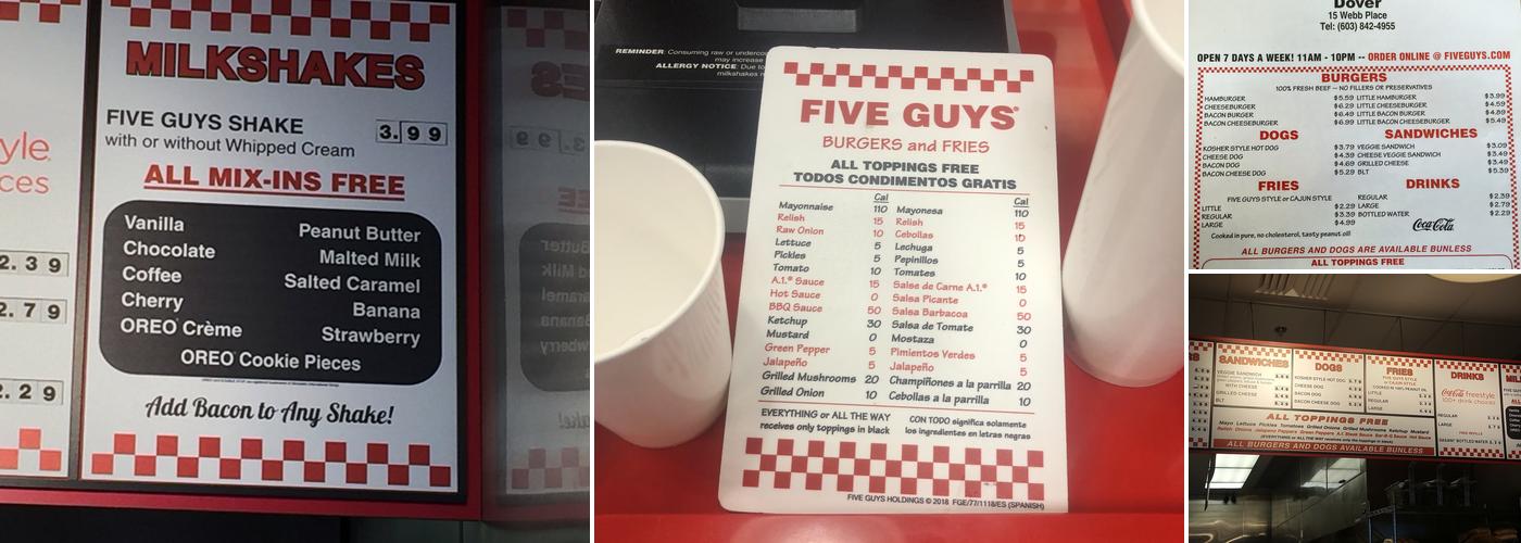 Five Guys Menu