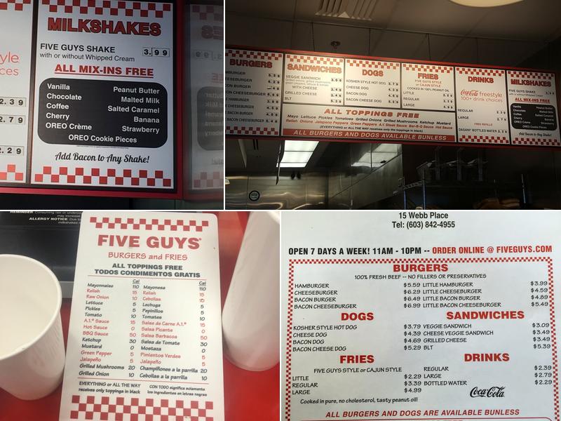 Five Guys Menu