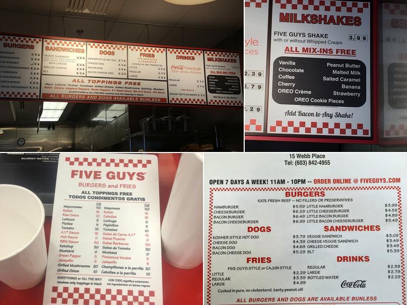 Five Guys Menu