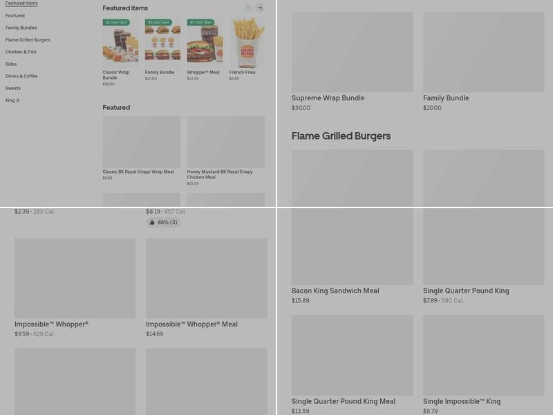 Burger King Menu