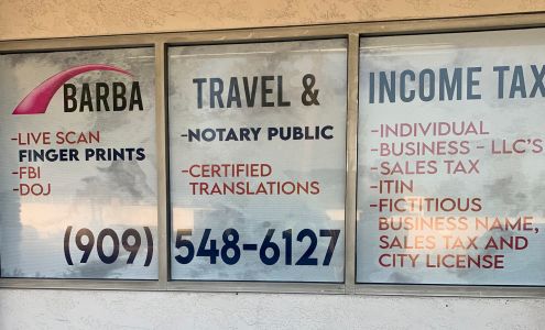 Barba Income Tax Services Live Scan Finger prints notary public Bookeeping Chino