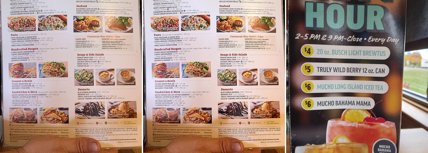 Applebee's Grill + Bar Menu