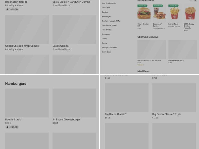 Wendy's Menu