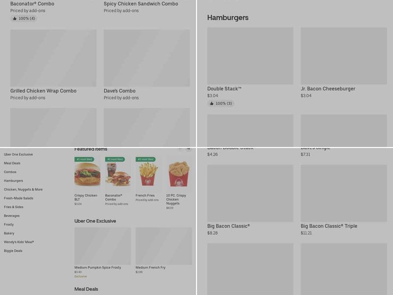 Wendy's Menu