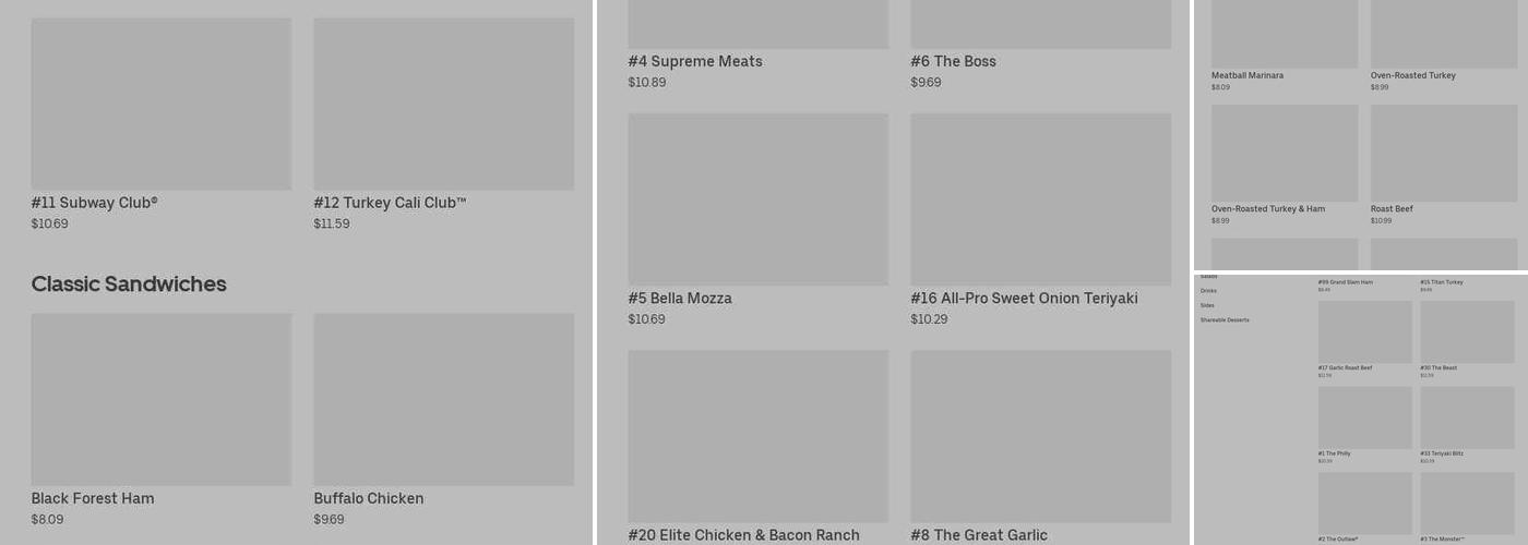 Subway Menu