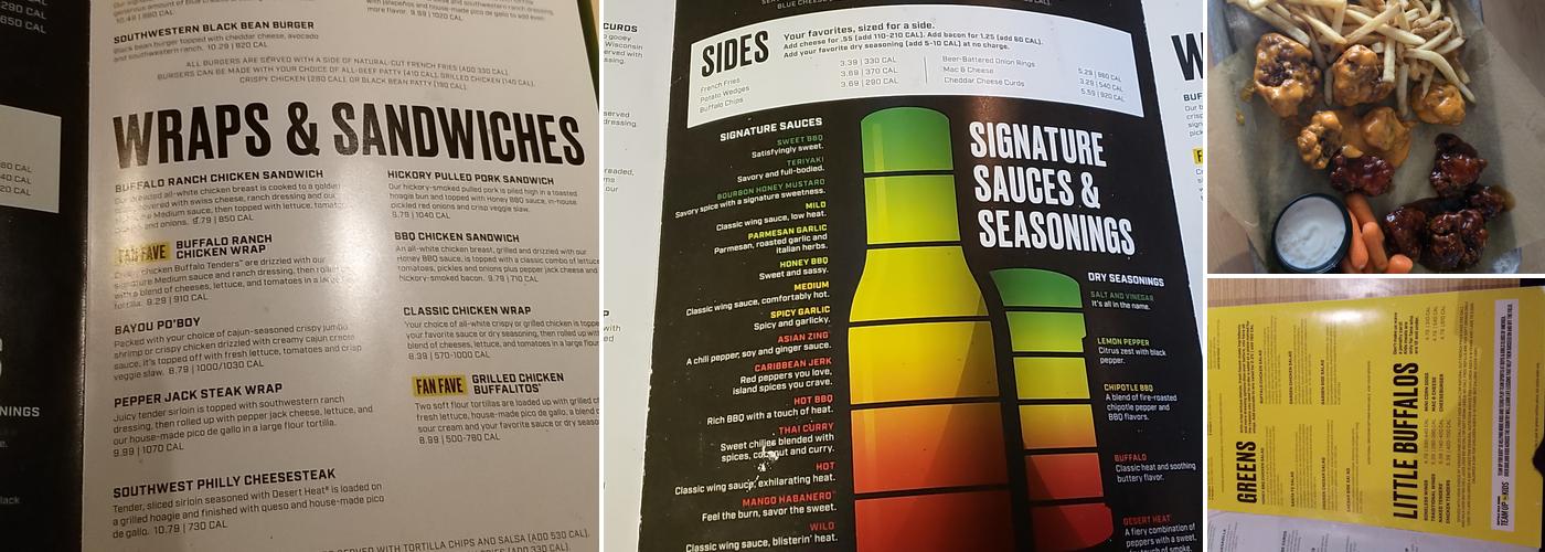Buffalo Wild Wings Menu