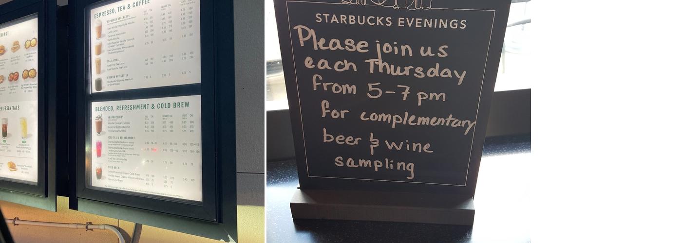 Starbucks Coffee Company Menu