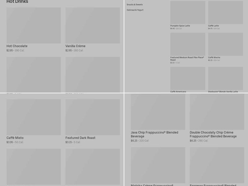 Starbucks Menu