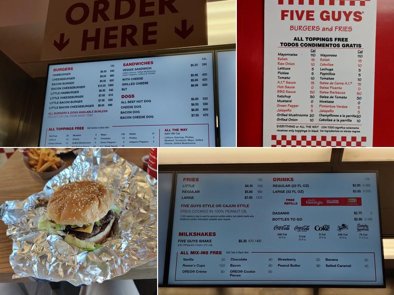 Five Guys Menu