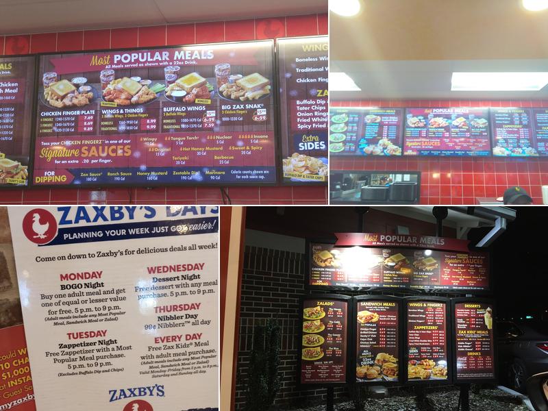 Zaxbys Chicken Fingers & Buffalo Wings Menu