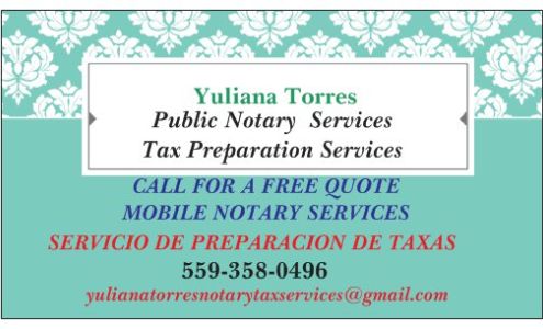 Yuliana Torres Tax Preparation Services Porterville