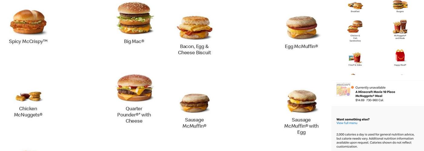 McDonald's Menu