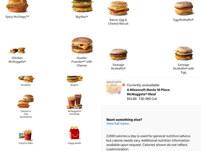 McDonald's Menu
