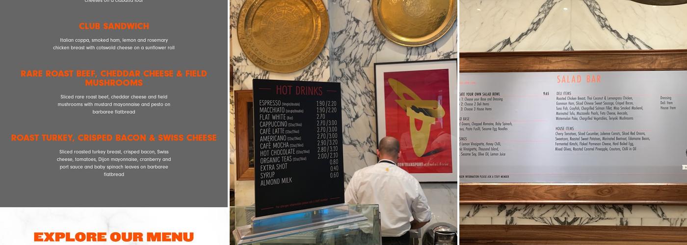 Birley Sandwiches Holborn Menu