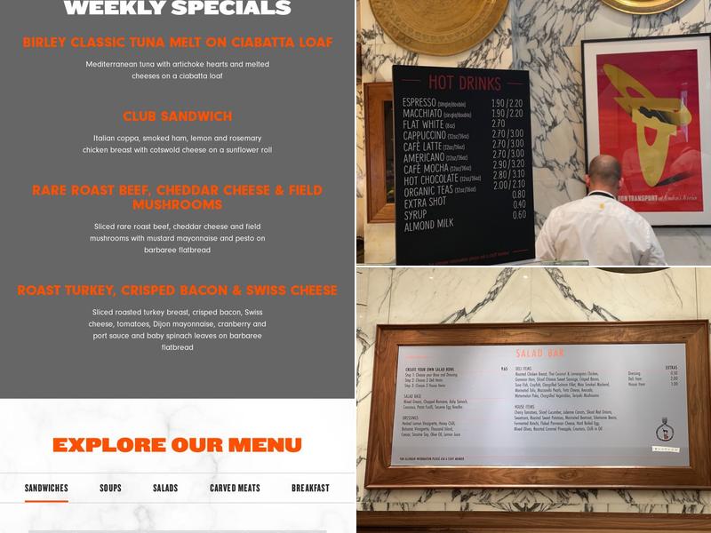 Birley Sandwiches Holborn Menu