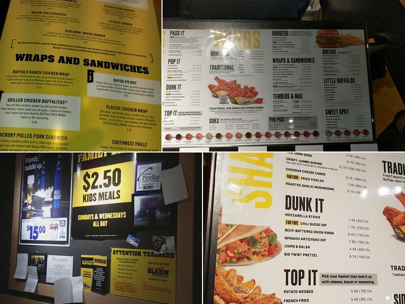 Buffalo Wild Wings Menu