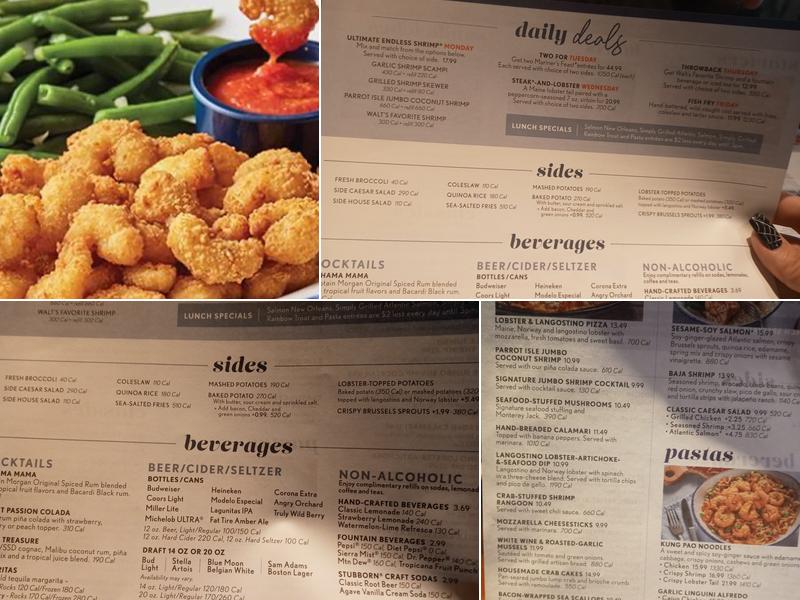 Red Lobster Menu