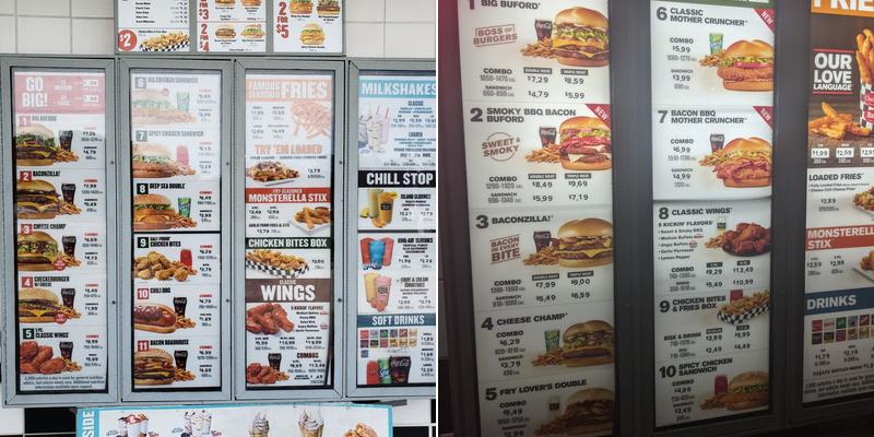 Checkers Menu