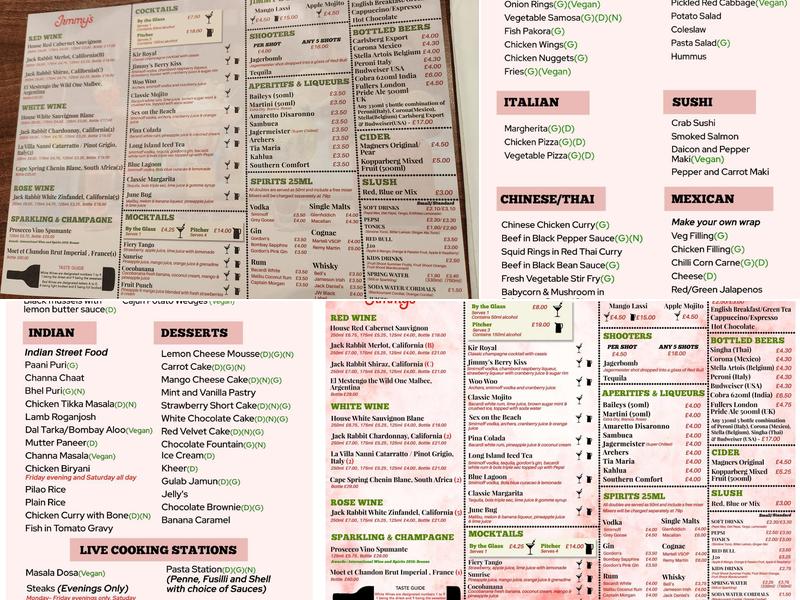 Jimmy's O2 Menu