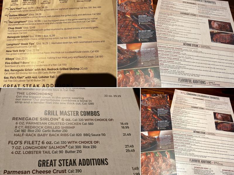 LongHorn Steakhouse Menu