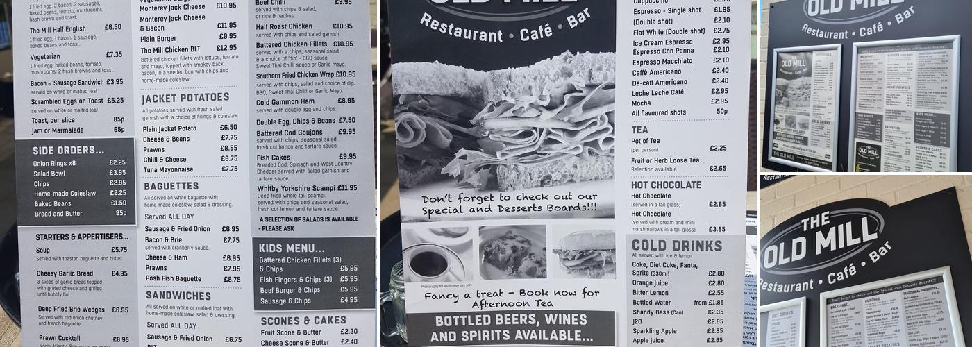 The Old Mill Restaurant & Cafe Bar Menu