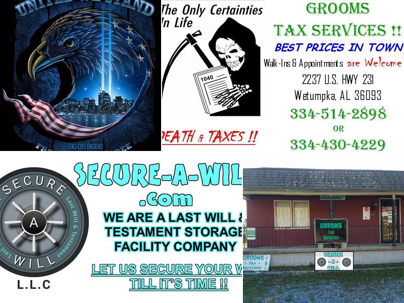 SECURE-A-WILL and GROOMS TAX SERVICES