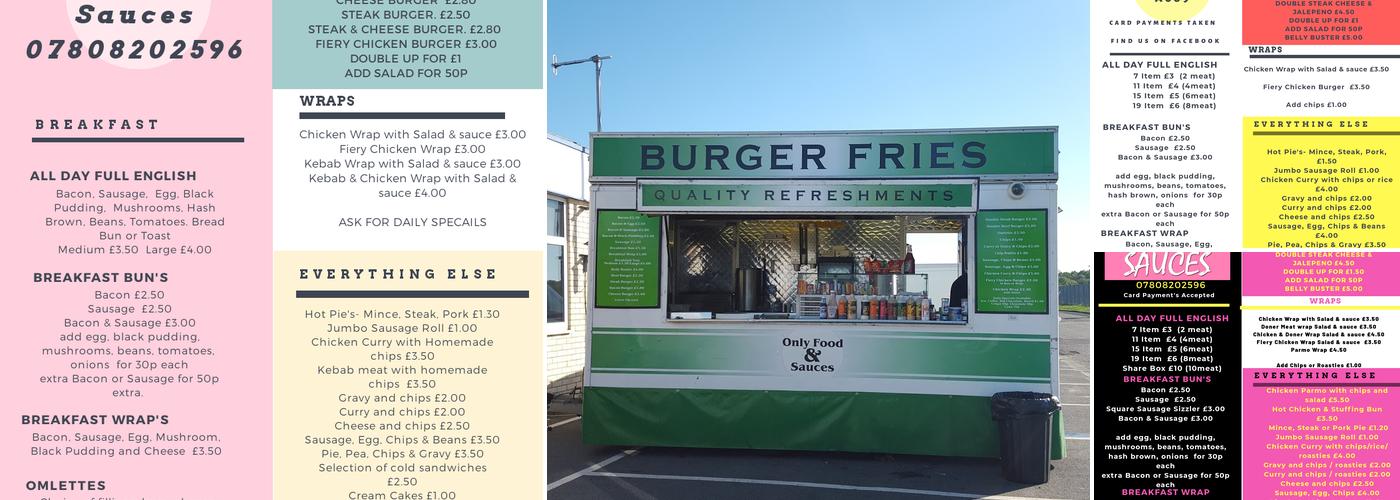 Only Food and Sauces Menu