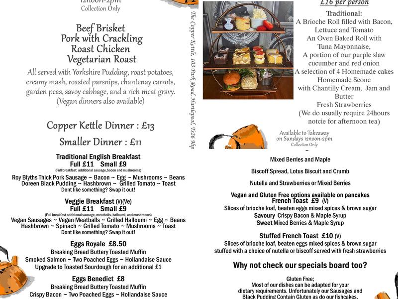 The Copper Kettle Menu