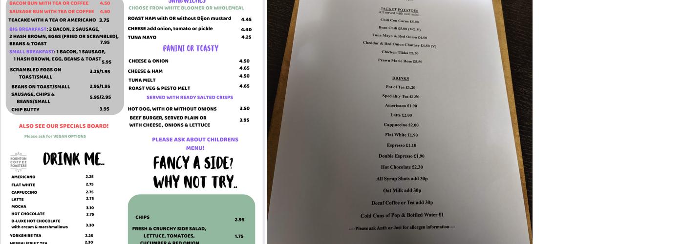 Daisy&Beas at Summerhill Menu