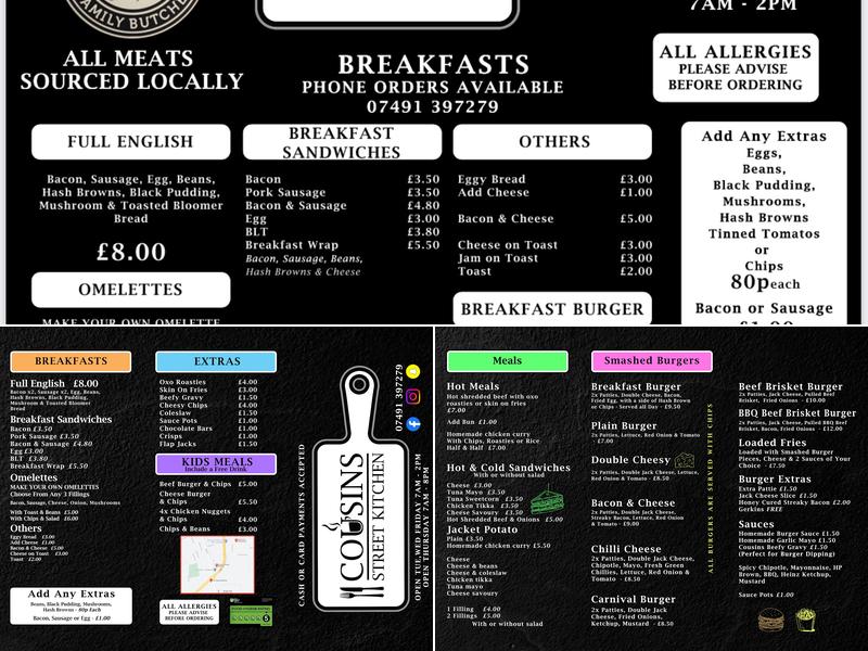 Cousins Street Kitchen Menu