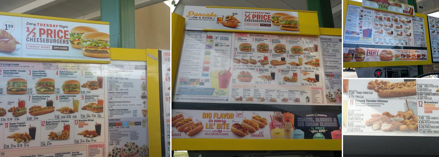 Sonic Drive-In Menu
