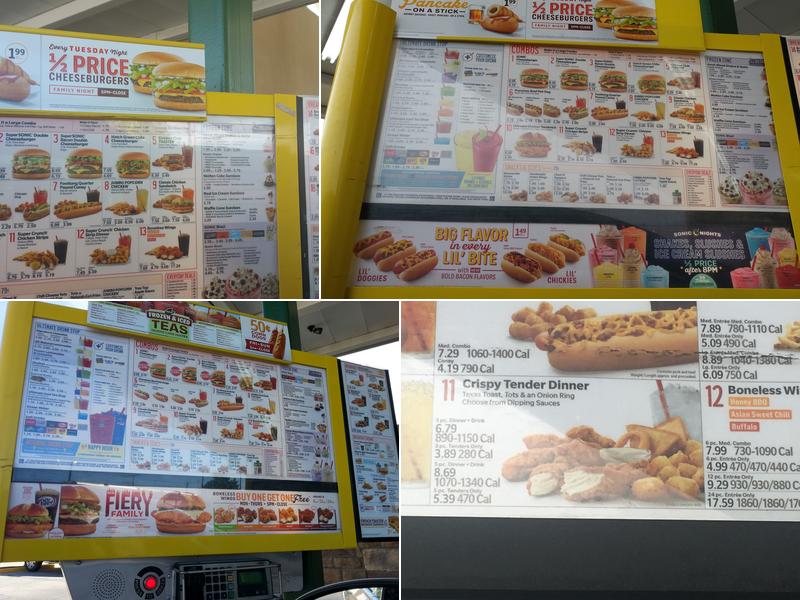 Sonic Drive-In Menu