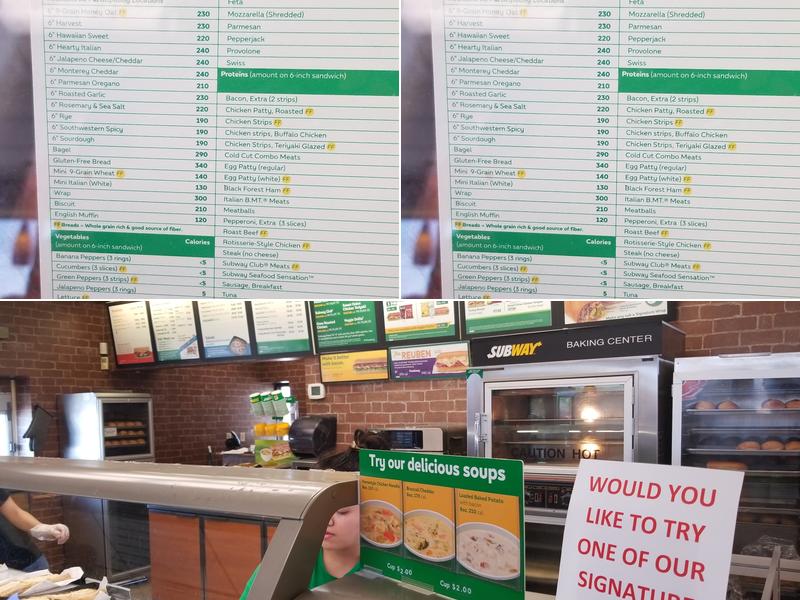 Subway Menu
