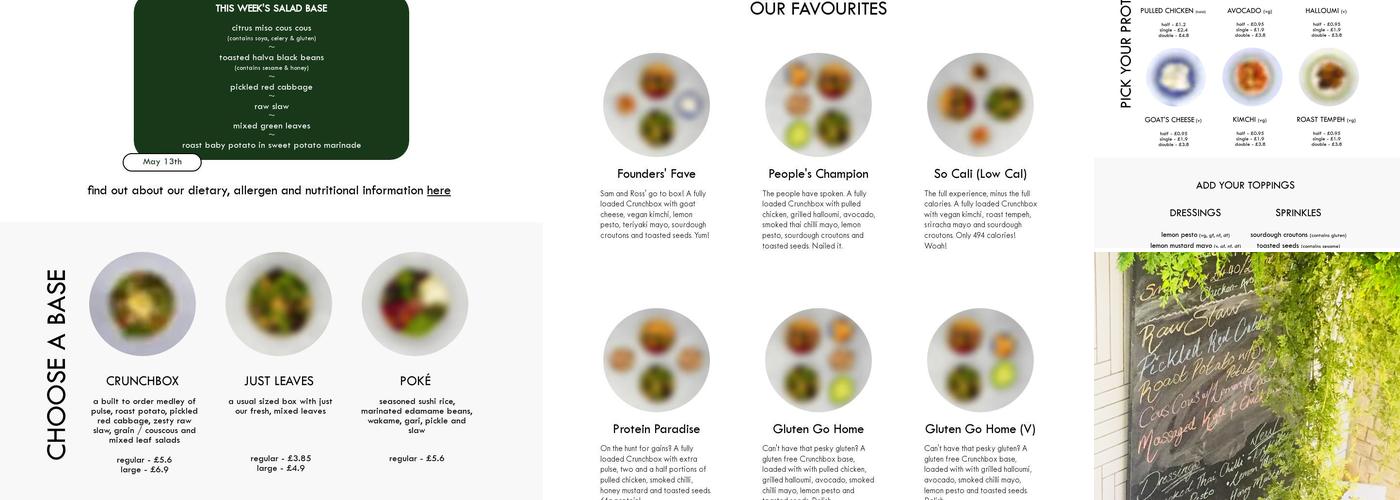 The Salad Kitchen Menu