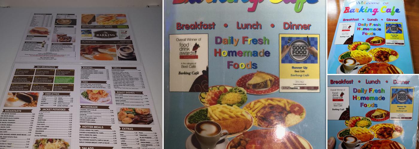 Barking Cafe Menu