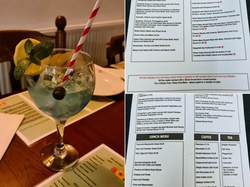 The Red Lion Great Sampford Menu