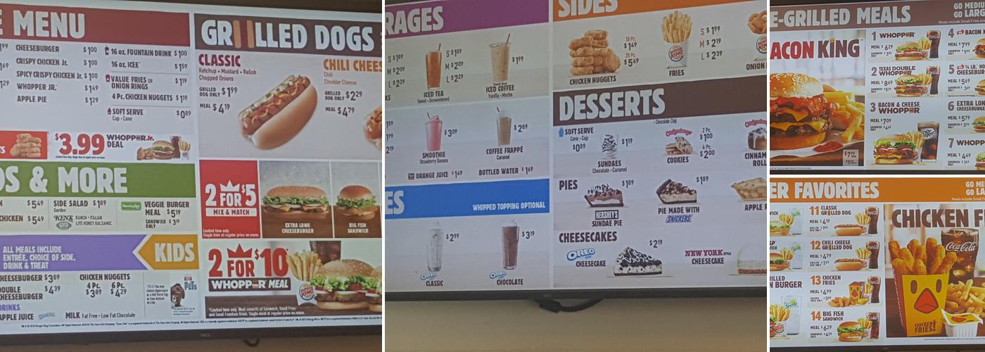 Burger King Menu