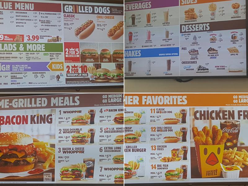 Burger King Menu