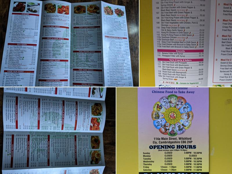 Witchford Takeaway Menu