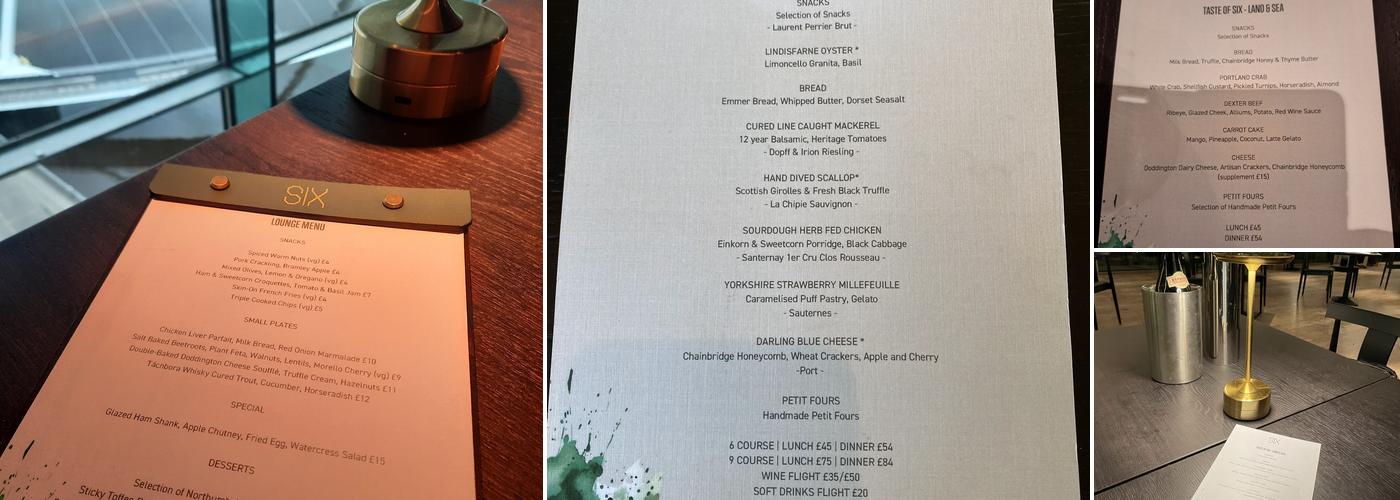 Six BALTIC Restaurant Menu