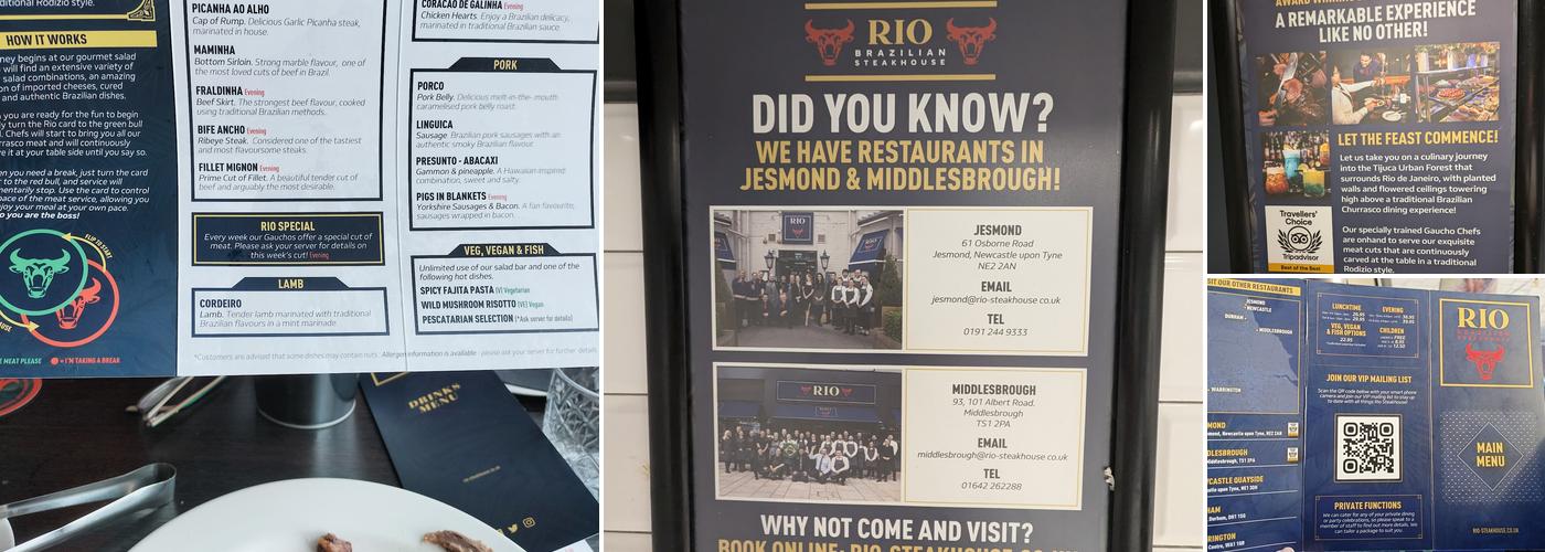 Rio Brazilian Steakhouse - Quayside Menu