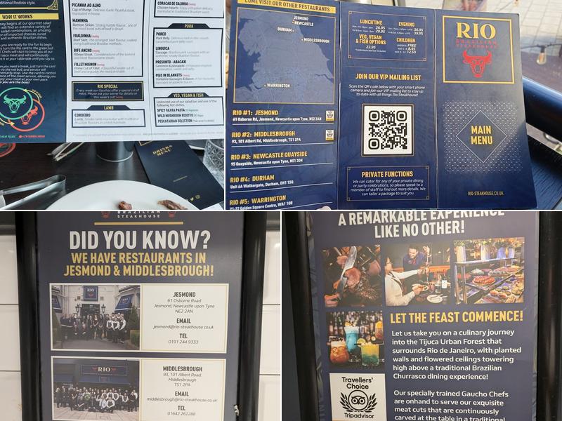 Rio Brazilian Steakhouse - Quayside Menu