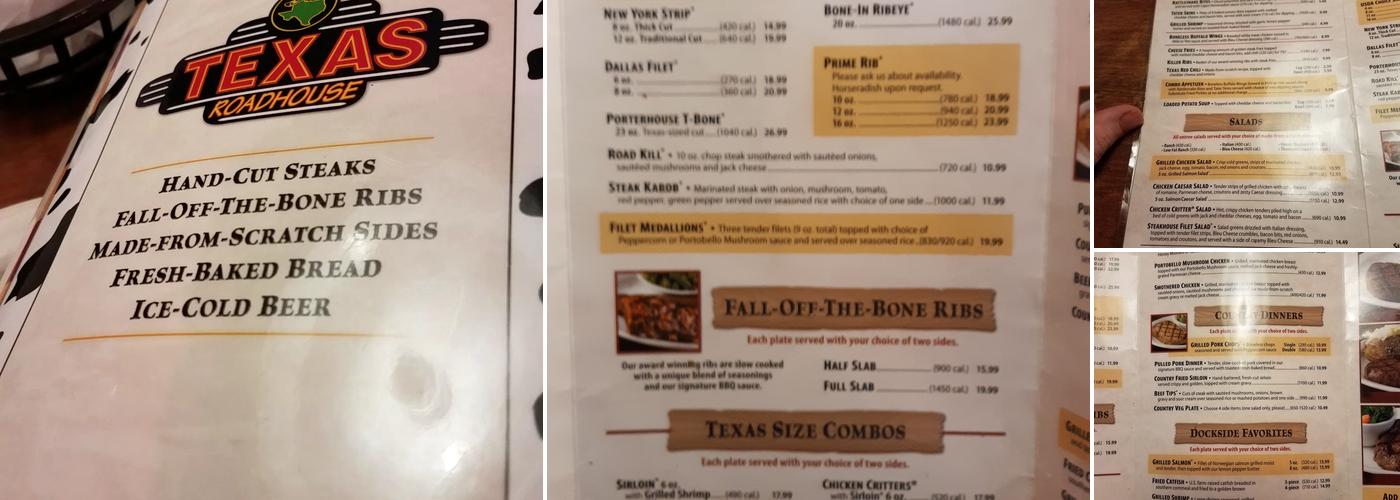 Texas Roadhouse Menu