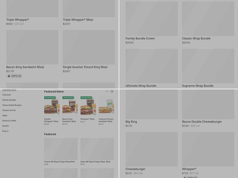 Burger King Menu