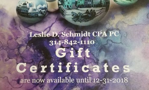 Leslie D. Schmidt CPA PC 9068 Watson Rd, Sappington Missouri 63126