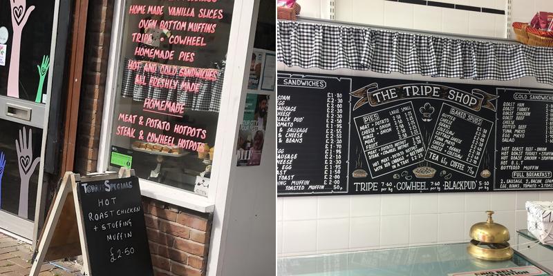 The Tripe and Sandwich Shop Menu