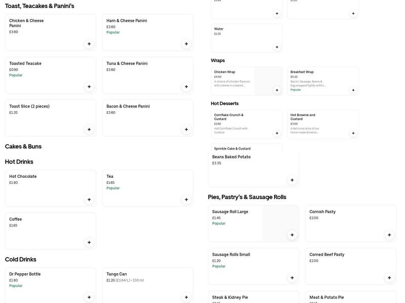 Woodthorpe Bakery Menu